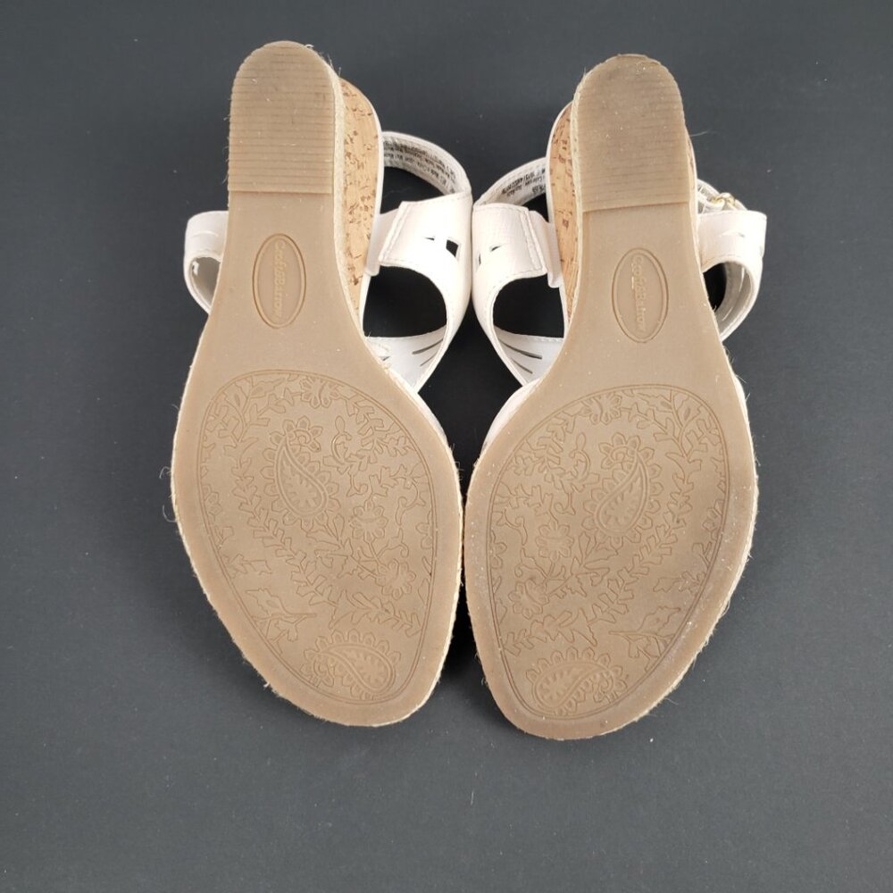 Croft & Barrow Sandals Sz 7 Womens 2.5" Cork Heel Adjustable Shoes Wedge - Picture 9 of 14